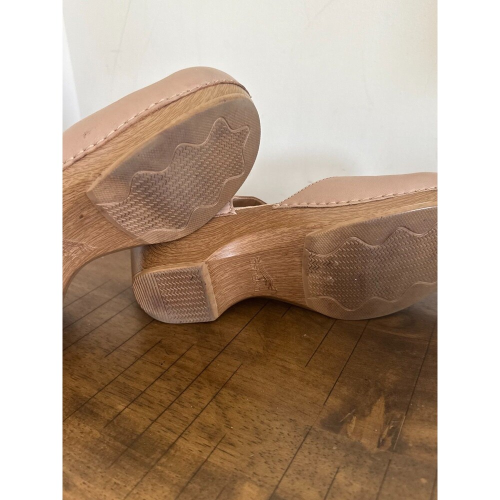Dansko Beige Leather Closed Toe Sandals Clogs Mary Jane Womens 38 7.5/8 - Picture 7 of 10